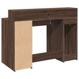 Desk with LED Lights Brown Oak 120x55x91 cm Engineered Wood 3309417