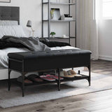 Shoe Bench Black 102x42x45 cm Engineered Wood 835197