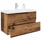 Sink Cabinet with Built-in Basin and Faucet Old Wood 3328933