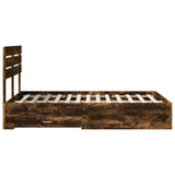 Bed Frame with Drawer Smoked Oak 135 x 190 cm Engineered Wood 3411655
