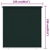 Outdoor Roller Blind 220x230 cm Dark Green HDPE 312830