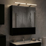 Bathroom Mirror Cabinet with Shelf Black Oak 60 x 14.5 x 70 cm 889192