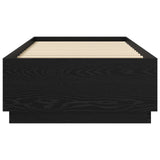 Bed Frame with LED Black Oak 80 x 200 cm Engineered Wood 3429571