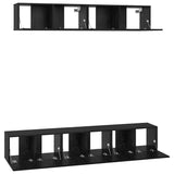 TV Cabinet Set 5 pcs Black Oak Engineered Wood 3393214