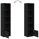 Bookcase Black Oak 31x24x127 cm Engineered Wood 860347