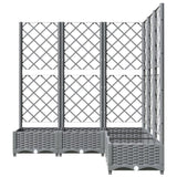 Garden Planter with Trellis Light Grey 120x120x121.5 cm PP 153277