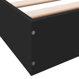 ZNTS Bed Frame without Mattress Black 120x200 cm Engineered Wood 842029