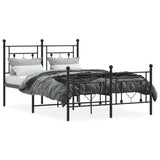 Metal Bed Frame without Mattress with Footboard Black 120x190cm 374354