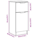 Sideboards 2 pcs Old Wood 30x30x70 cm Engineered Wood 856952