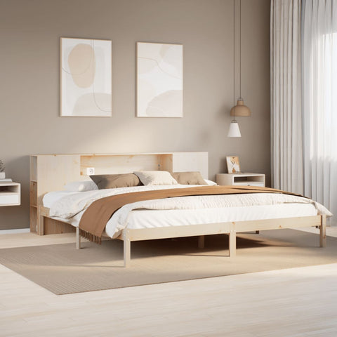 Bookcase Bed without Mattress 180x200 cm Super King Solid Wood Pine 3321546