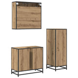 Bathroom Furniture Set 3 pcs Artisan Oak Engineered Wood 3402373