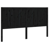 Bed Headboard Black 205.5x4x100 cm Solid Pine Wood 818114