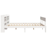 Bed Frame without Mattress White 135x190 cm Double Solid Wood Pine 3306610