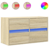 TV Wall Cabinet with LED Lights Sonoma Oak 80x31x45 cm 852287