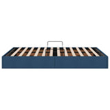 Storage Bed with Mattress with Storage Blue 140 x 200 cm Fabric 3370021