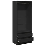 ZNTS Wardrobe Black 80x50x200 cm Engineered Wood 3307748