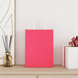 Paper Bags 250 pcs with Handles Pink 21x11x28 cm 4101895