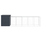 Chicken Cage with Run Anthracite 165x659x181 cm Galvanised Steel 3189110