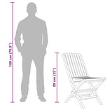 Folding Garden Chair Set of 2 Teak Solid Teak Wood Medium 362757