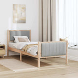 Bed frame Brown and light grey 80 x 200 cm Solid pine wood 878499