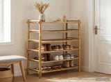Shoe Rack with Shelf Natural 6-tier Bamboo 42028051