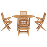 Garden Dining Set Folding 5 pcs Brown Solid Teak wood 3385970
