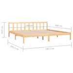 Bed Frame without Mattress Solid Wood Super King Size 810097