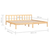 Bed Frame without Mattress Solid Wood Super King Size 810097