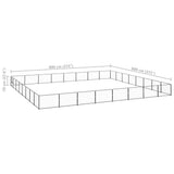 Dog Kennel Black 64 m Steel 3082187