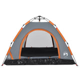 Camping Tent 3-Person Grey and Orange Quick Release 4004167