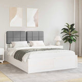 Bed Frame with Upholstered Headboard Light Grey 160 x 200 cm 3398188