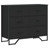 Chest of Drawers Black 91x35.5x74.5 cm Engineered wood 3295302