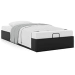 Ottoman Bed Frame without Mattress Black Single Faux Leather 3310827