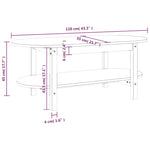 ZNTS Coffee Table White 110x55x45 cm Solid Wood Pine 822288