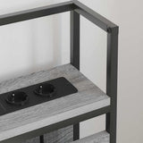 Storage Headboard with Shelf Grey sonoma 135 cm Engineered wood 859638