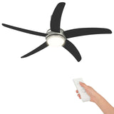 Ceiling Fan with Light and Remote Control 130 cm Black 42035658