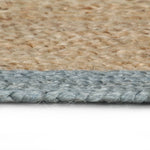 Handmade Rug Jute with Olive Green Border 150 cm 133682