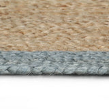 Handmade Rug Jute with Olive Green Border 150 cm 133682