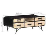 287871 Coffee Table 100x50x40 cm Solid Mango Wood