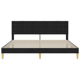 Bed Frame with Headboard Black 180 x 200 cm Fabric 42027826