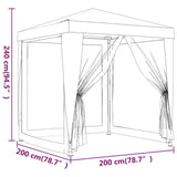 Party Tent with 4 Mesh Sidewalls Red 2x2 m HDPE 319220