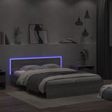 Bed Frame with Headboard and LED Grey Sonoma 150x200 cm King Size 3207607