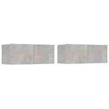 4 Piece TV Cabinet Set Concrete Grey Engineered Wood 3114313