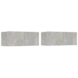 4 Piece TV Cabinet Set Concrete Grey Engineered Wood 3114537