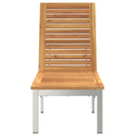 Sun Lounger Reclining Brown 207 x 58 x 35cm Solid Acacia wood 42006195