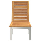 Sun Lounger Reclining Brown 207 x 58 x 35cm Solid Acacia wood 42006195
