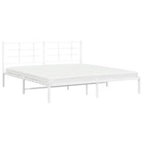 Metal Bed Frame without Mattress with Headboard White 183x213cm 355615
