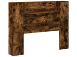 Storage Headboard with LED Smoked Oak Engineered Wood 3418647