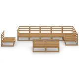 9 Piece Garden Lounge Set Honey Brown Solid Pinewood 3075637