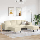 Fabric Sofa with Cushion Cream 208 cm Corduroy fabric 3335133